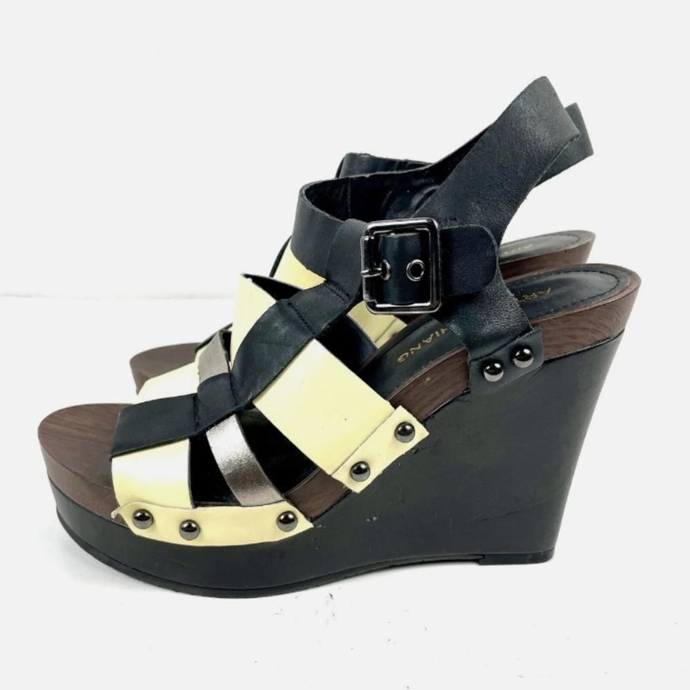 Authentic American Heritage Black and Cream Platform Sandals